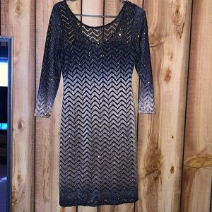 Black/Blue Gold sparkling Homecoming or Special Event Dress